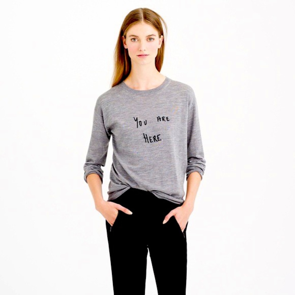 J. Crew grey sweater top size M